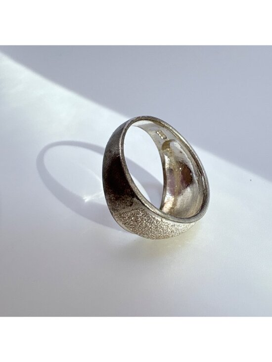 Diamond Cut Finish Textured Band VTG Sterling Silver 925 Ring Size 8.25 - Picture 6 of 9